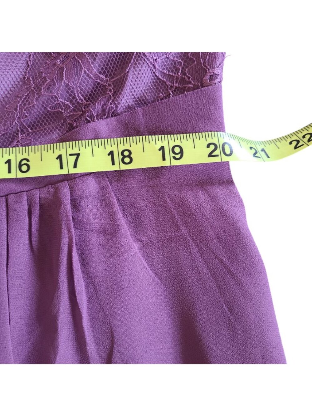 Purple Lace Chiffon Maxi Dress Plus Size 2XL Cap Sleeves & V-Neckline - Picture 10 of 14